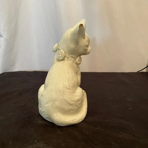 Cat Figurine Formalities Baum Bros White Gold Kitty Kitten Figure 24kt Ceramic - Picture 4 of 10
